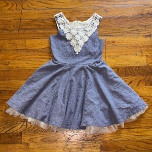 Charming Jean and Cream Kids Dress